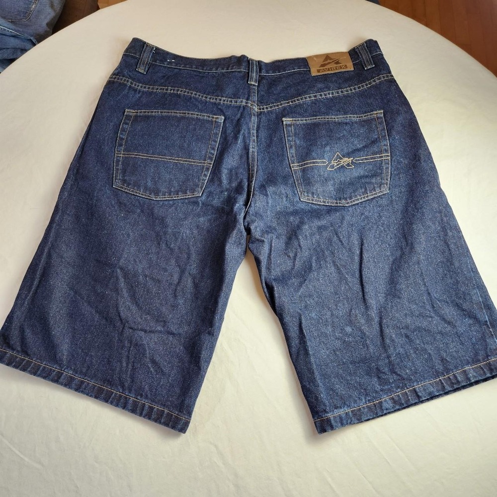 Avirex Mens Blue Denim Jeans Shorts Jorts Baggy Y2K Skater Hip Hop Size 40